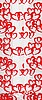 3 X 1 3/4 X 6 3/4 (RED HEARTS) Clear Cello Gusseted Bags (Qty 50)